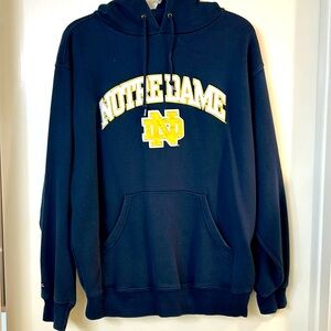 Notre Dame navy blue and gold hooded sweatshirt, size M by Jansport